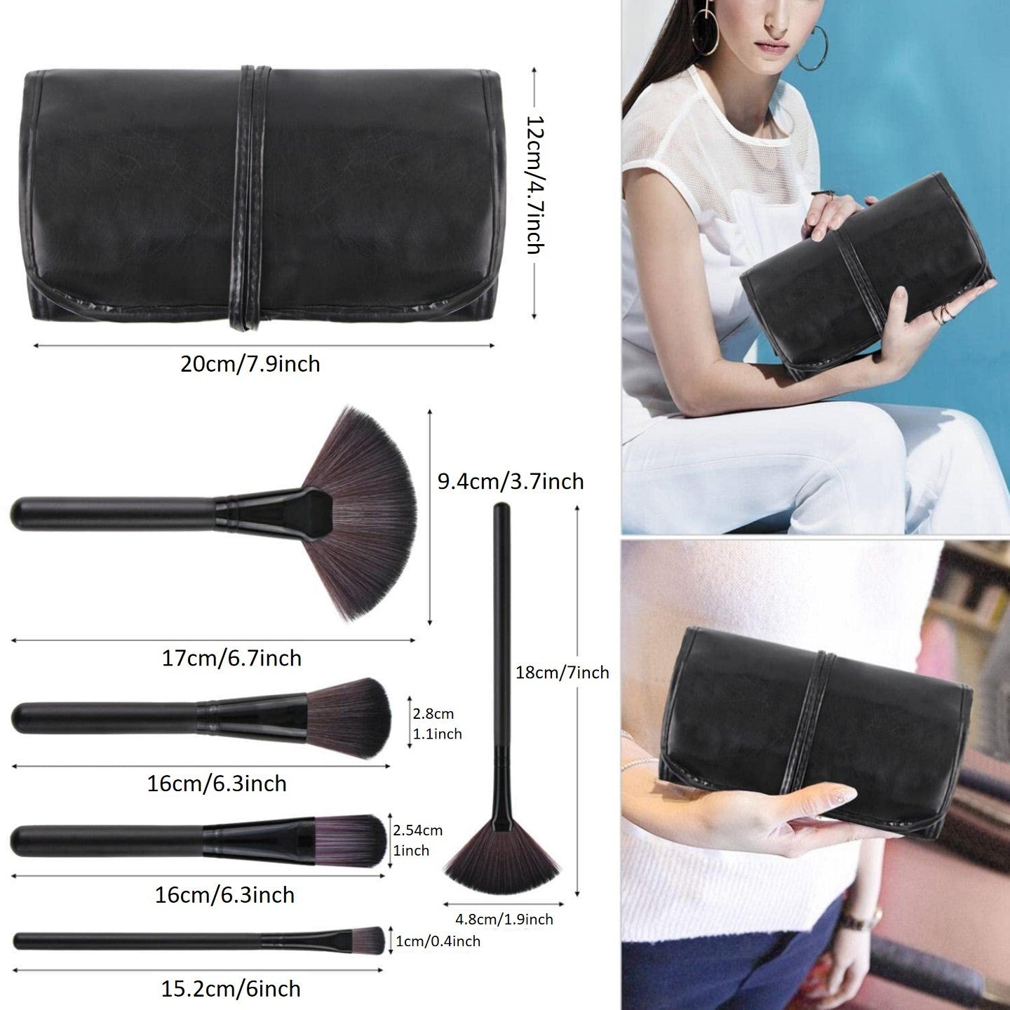 22 Pcs Professional Makeup Brushes With Bag Set