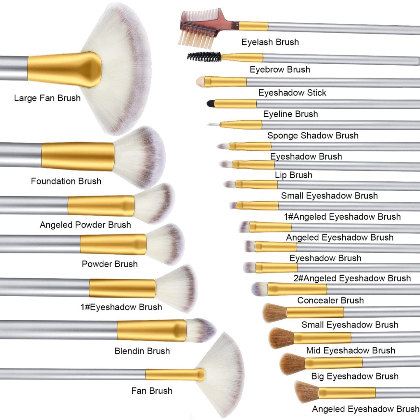 24 Pcs Professional Makeup Brushes With Bag Set