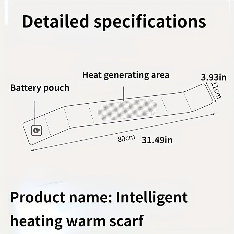 Electric Heating Scarf 3 Temp Modes USB
