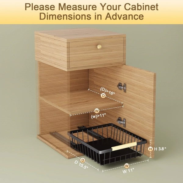 2-Pack Pull-Out Cabinet Organizers – Metal Sliding Storage Shelves