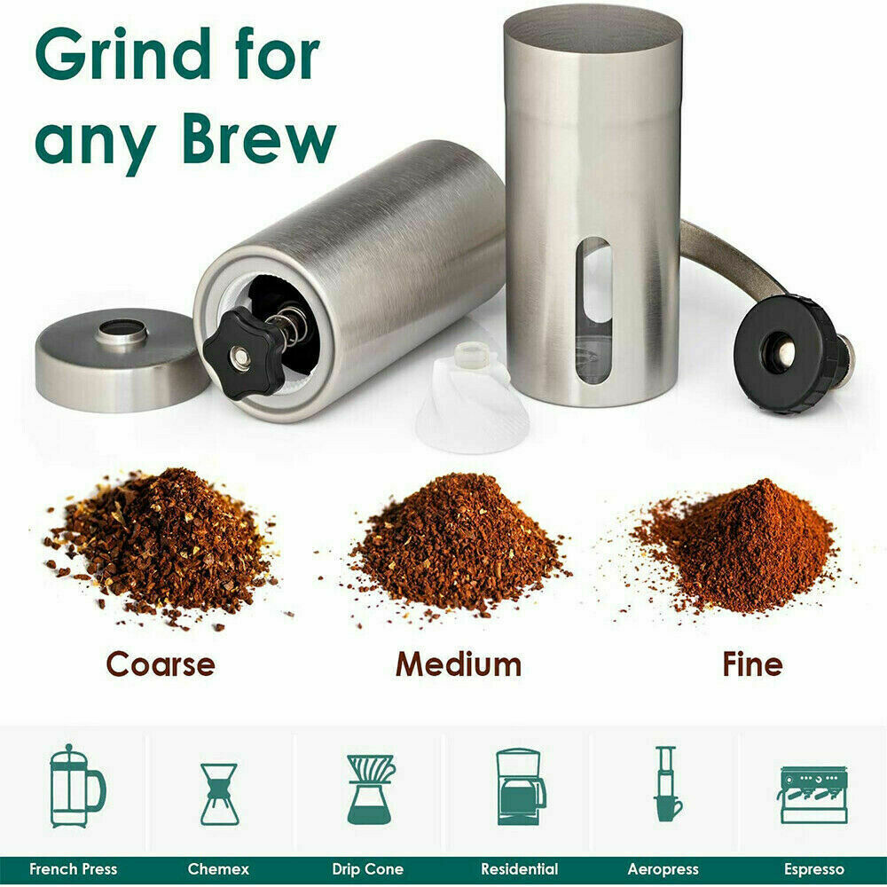 Stainless Steel Crank Coffee Beans/Spices Burr Grinder