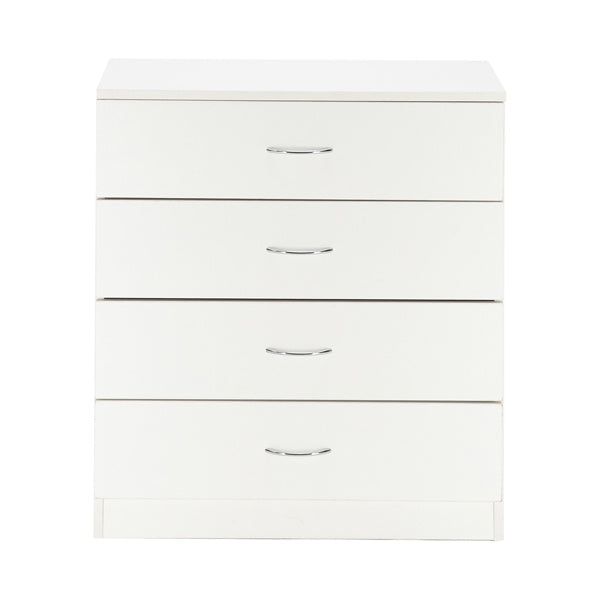 4-Drawer Storage Cabinet – White Minimalist Design