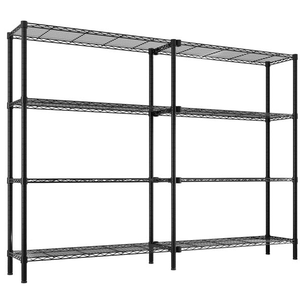 4-Tier L-Shaped Adjustable Storage Rack – Heavy-Duty Metal Shelving