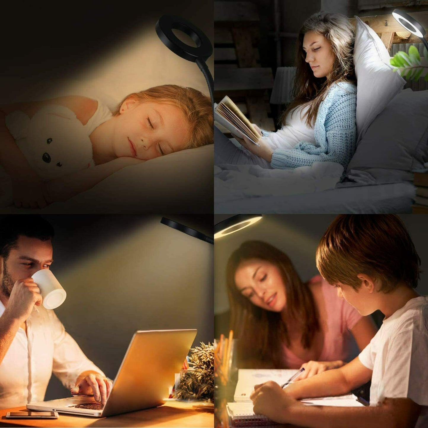 Clip On Flexible Desk Lamp Dimmable LED USB