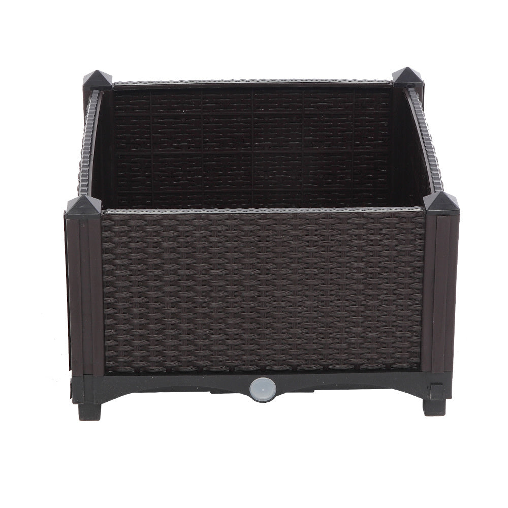 2PCS Brown Modular Planter Box – Free Splicing & Weather-Resistant