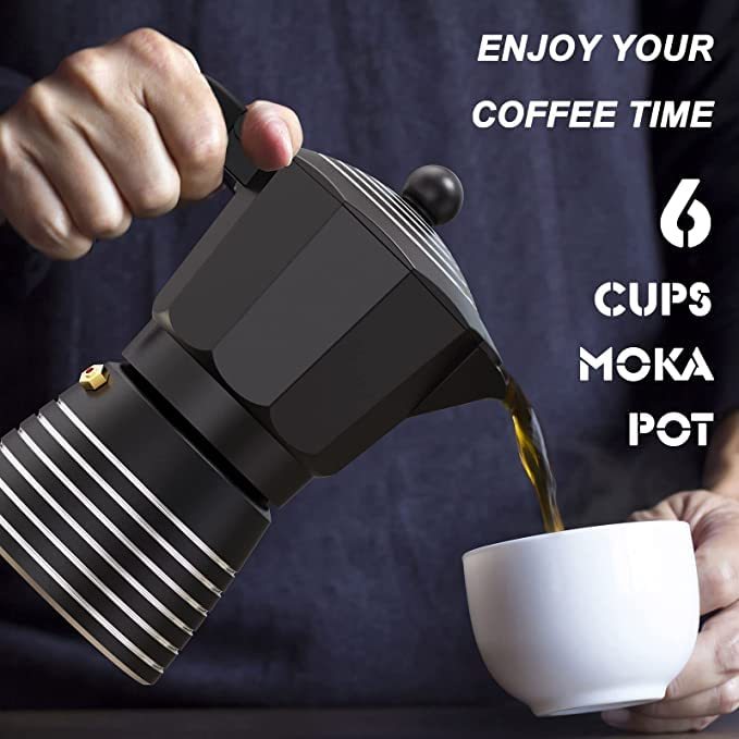 Stovetop Moka Espresso Maker 6 Cups 300ml Set