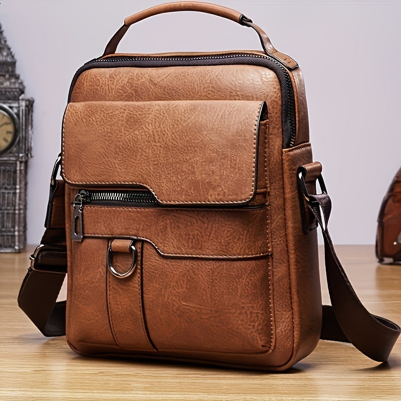 PU Leather Crossbody Satchel Bag With Card Holder Wallet