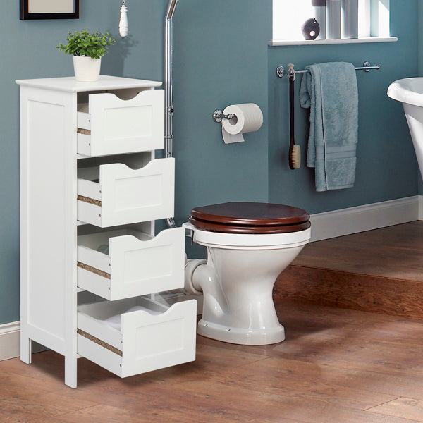 4-Drawer Storage Cabinet – Compact & Versatile White Organizer