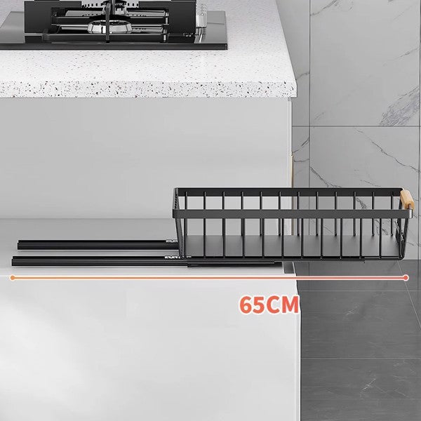 2-Pack Pull-Out Cabinet Organizers – Metal Sliding Storage Shelves