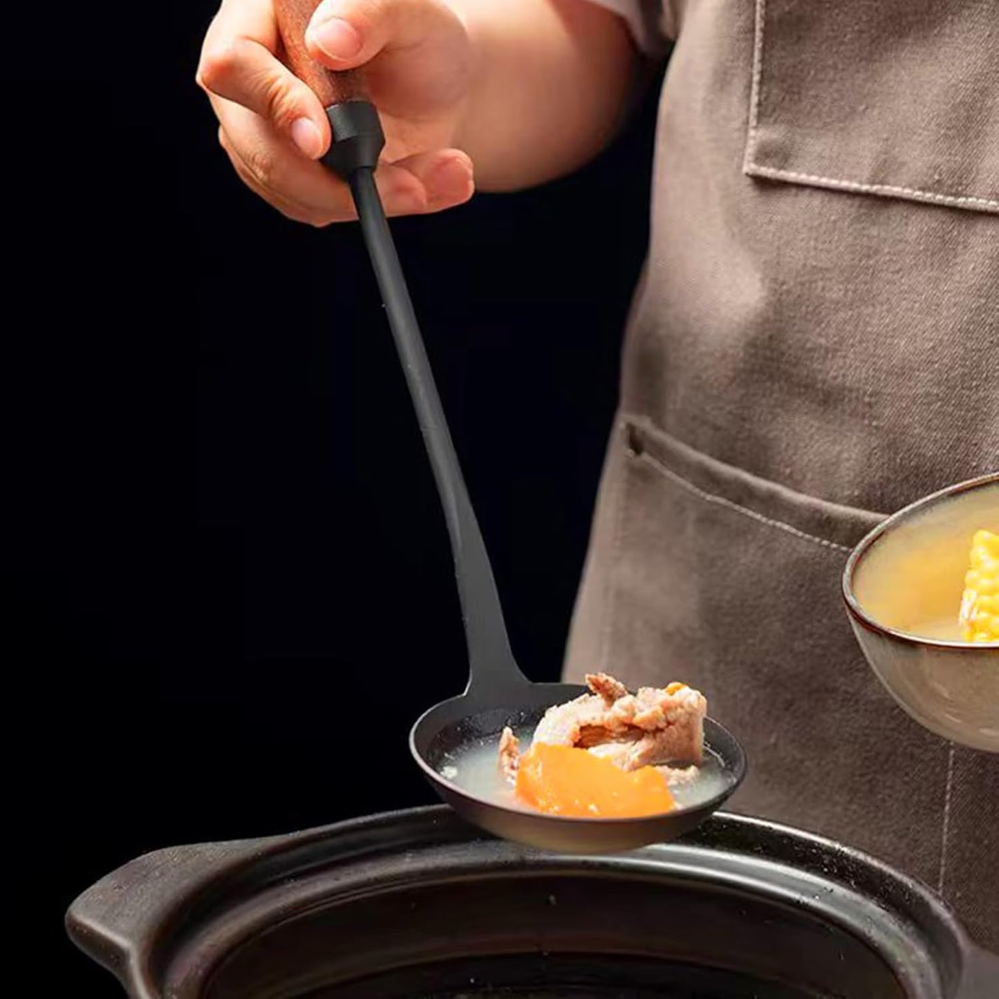 14.3" Cast Iron Soup Ladle Spoon – Durable & Heat-Resistant