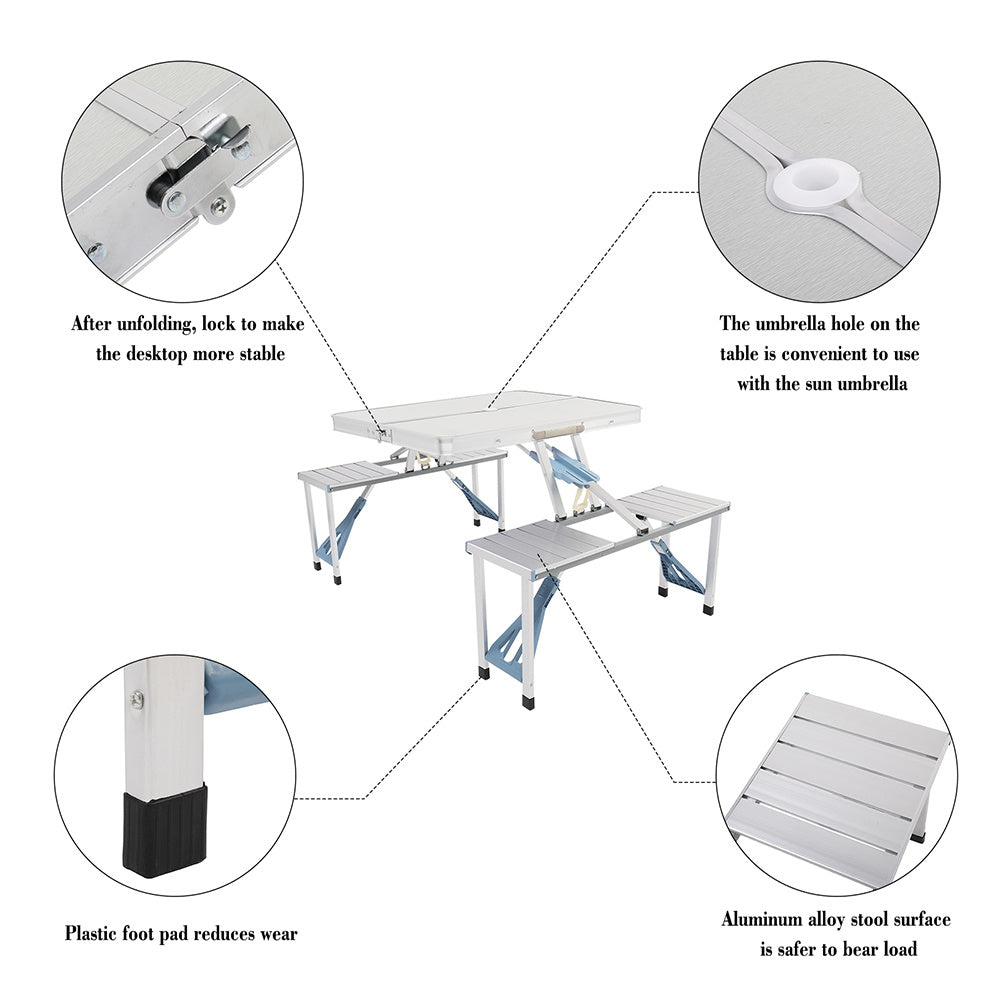 Portable Folding Table & Chair Set – Aluminum Alloy, Lightweight & Compact