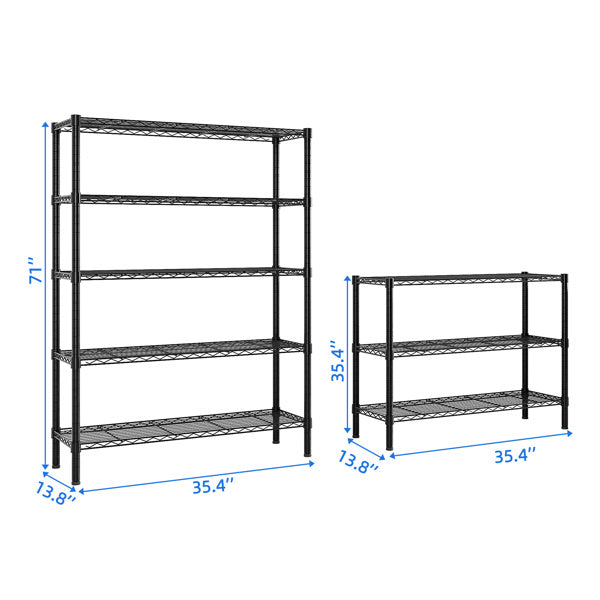 4-Tier L-Shaped Adjustable Storage Rack – Heavy-Duty Metal Shelving
