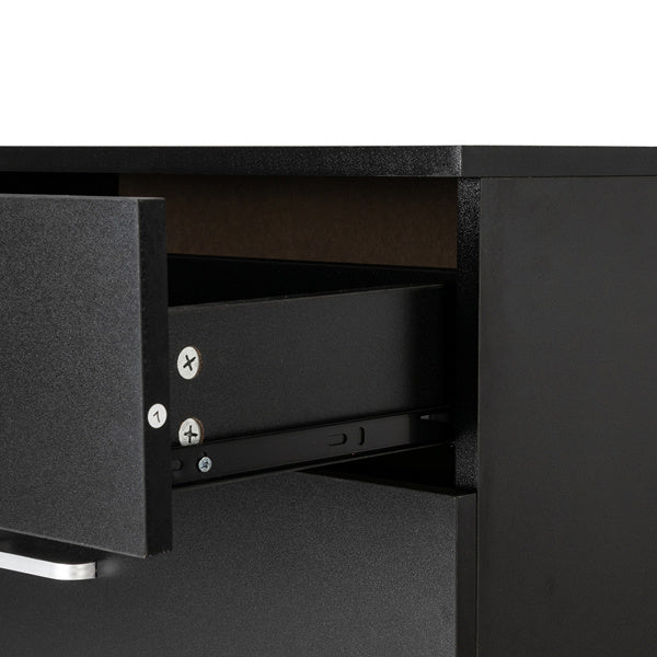 3-Drawer Bedside Storage Table – Black Minimalist Design