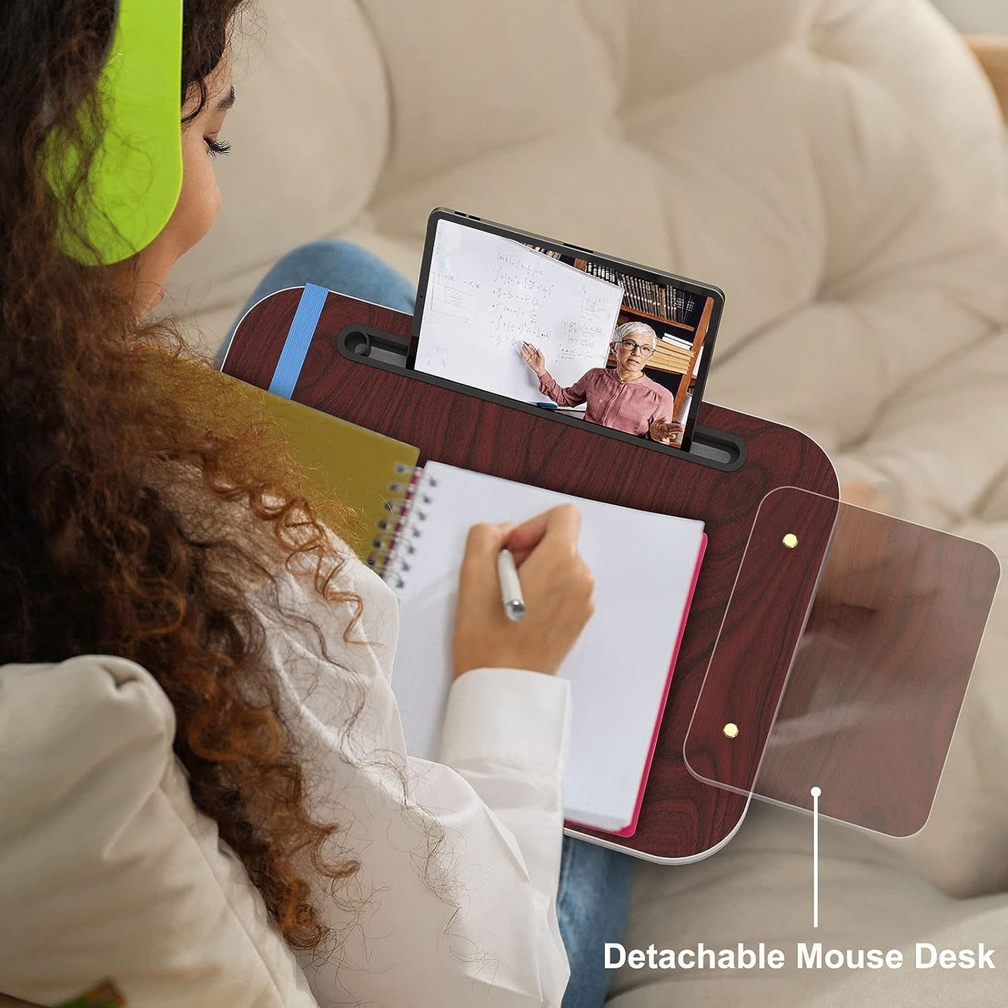 Laptop Lap Desk With Cushion & Detachable Mouse