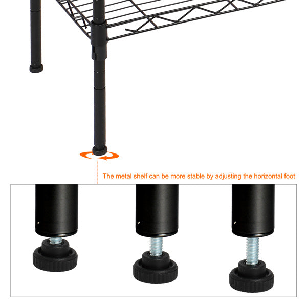 Adjustable Carbon Steel Storage Rack – 5-Tier Freestanding Shelf