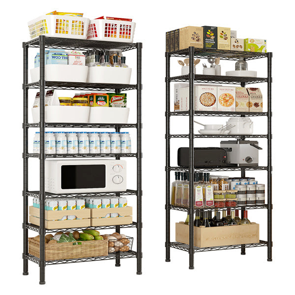 Carbon Steel 5-Tier Adjustable Display Rack – Heavy-Duty Iron Shelving