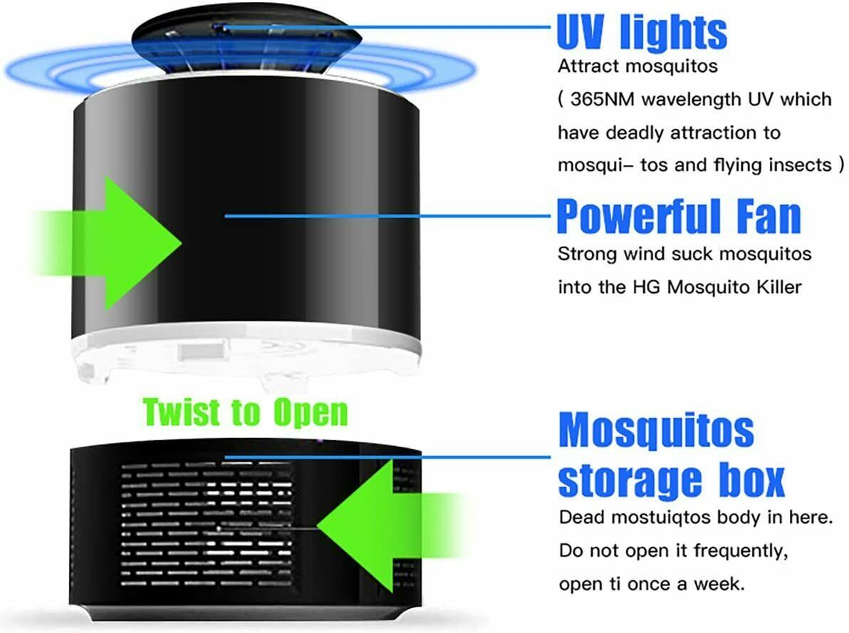 Electric UV Mosquito, Fly, Bug, Killer Trap Lamp USB