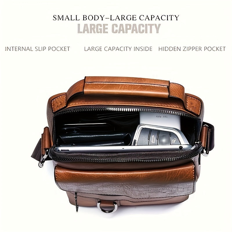 PU Leather Crossbody Satchel Bag With Card Holder Wallet