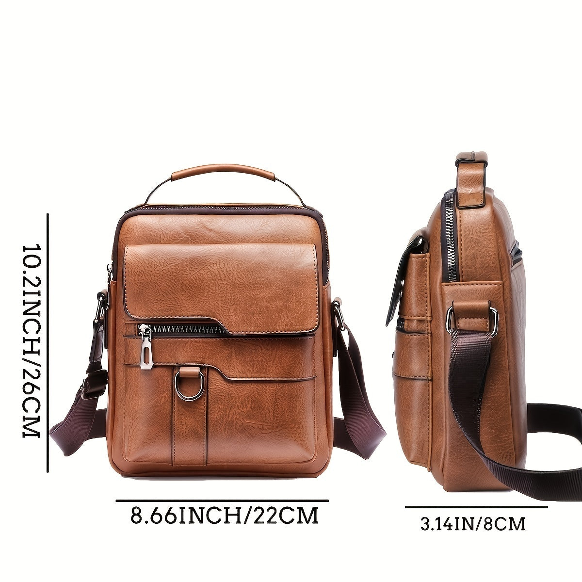 PU Leather Crossbody Satchel Bag With Card Holder Wallet