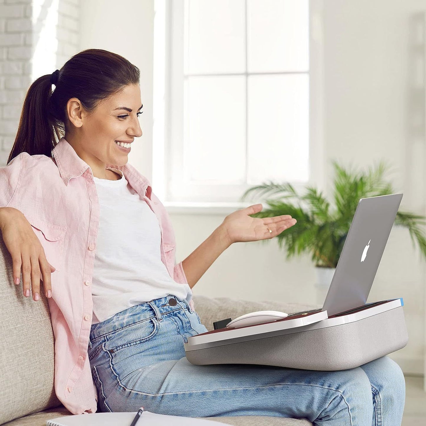 Laptop Lap Desk With Cushion & Detachable Mouse