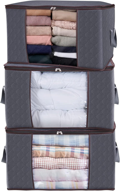 3 Large Foldable Thick Storage Bags Set