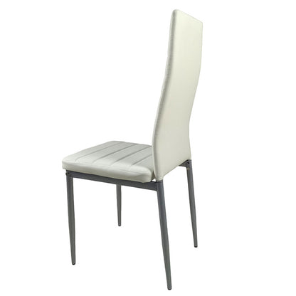 Set of 4 PU Leather Dining Chairs – High Back & Metal Frame