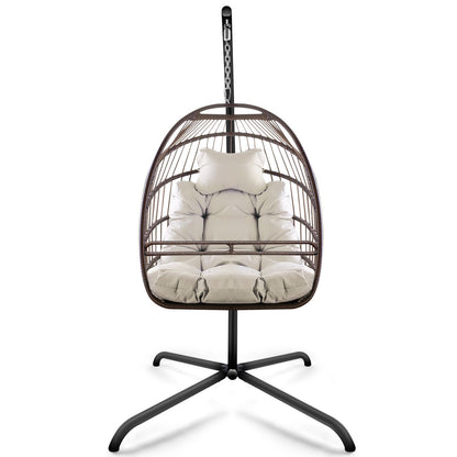 Anti-Rust Egg Hammock Chair With Guardrail Cup Holder