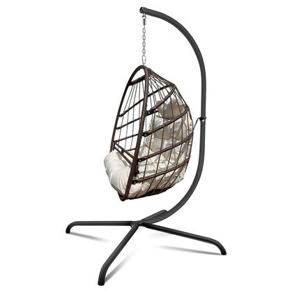 Anti-Rust Egg Hammock Chair With Guardrail Cup Holder