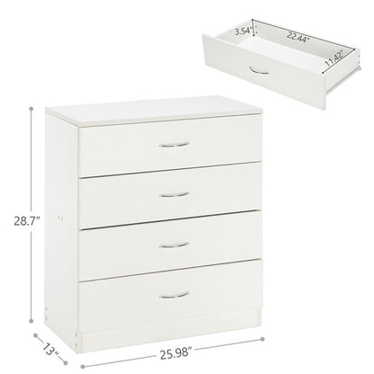 4-Drawer Storage Cabinet – White Minimalist Design