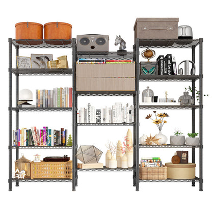 Carbon Steel 5-Tier Adjustable Display Rack – Heavy-Duty Iron Shelving