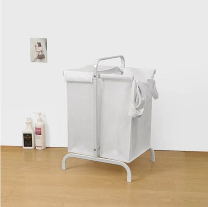 2-Tier 110L Laundry Basket Sorter with Lid & Metal Frame