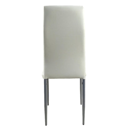 Set of 4 PU Leather Dining Chairs – High Back & Metal Frame