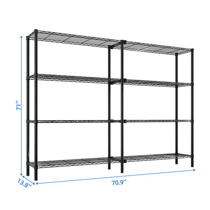 4-Tier L-Shaped Adjustable Storage Rack – Heavy-Duty Metal Shelving