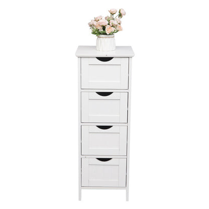 4-Drawer Storage Cabinet – Compact & Versatile White Organizer