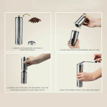 Stainless Steel Crank Coffee Beans/Spices Burr Grinder