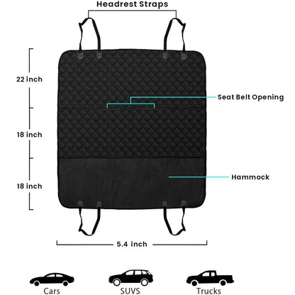 Waterproof Durable Rear Car Travel Pet Dog Seat Cover