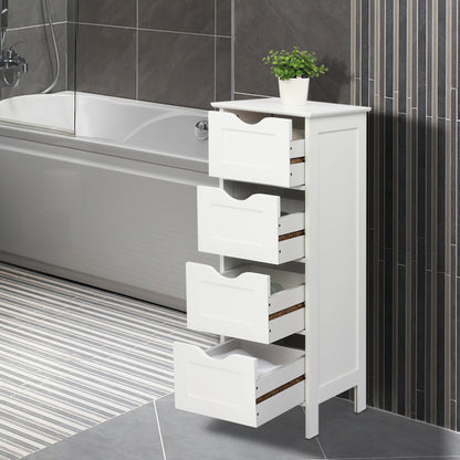 4-Drawer Storage Cabinet – Compact & Versatile White Organizer