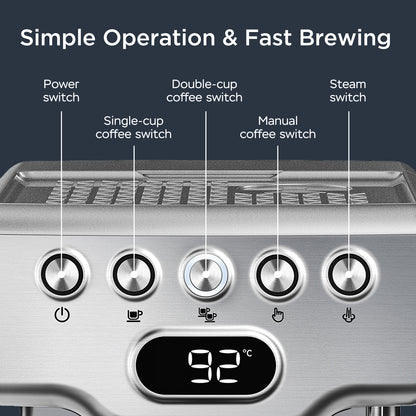 20 Bar Espresso Machine Filter & Frother Set 1.8L