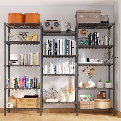 Carbon Steel 5-Tier Adjustable Display Rack – Heavy-Duty Iron Shelving