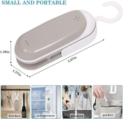 2-Pack Mini Bag Sealer & Cutter – Portable Heat Vacuum Sealer