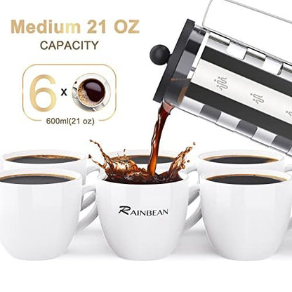 Stainless Steel French Press & Froth Milk Press Set
