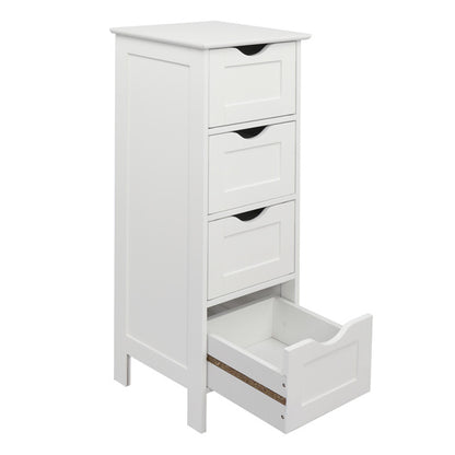 4-Drawer Storage Cabinet – Compact & Versatile White Organizer