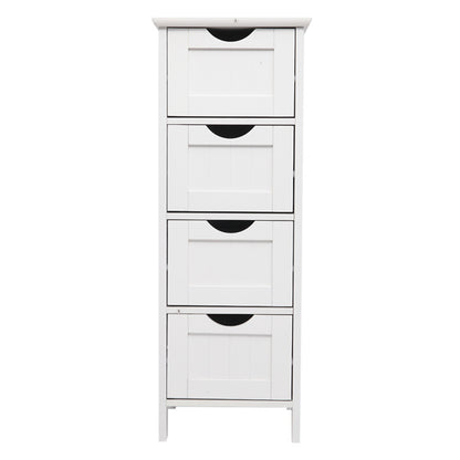 4-Drawer Storage Cabinet – Compact & Versatile White Organizer