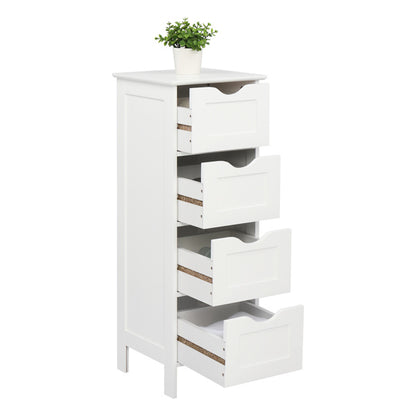 4-Drawer Storage Cabinet – Compact & Versatile White Organizer