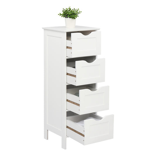 4-Drawer Storage Cabinet – Compact & Versatile White Organizer