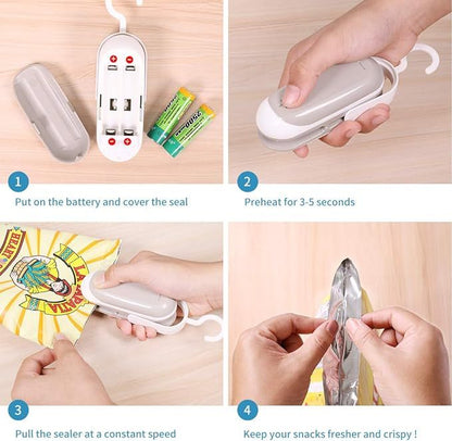 2-Pack Mini Bag Sealer & Cutter – Portable Heat Vacuum Sealer