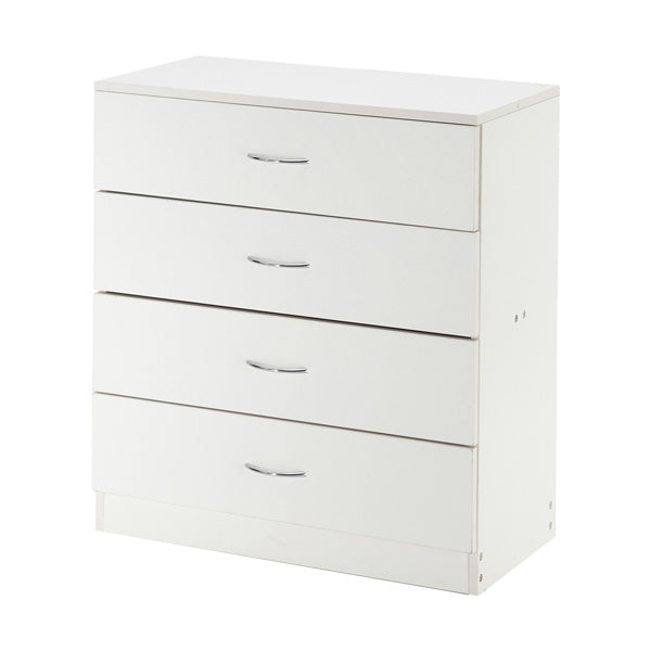 4-Drawer Storage Cabinet – White Minimalist Design