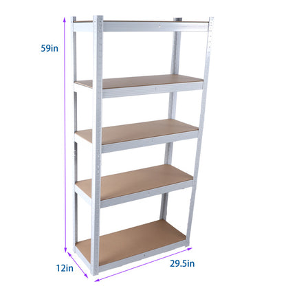 5-Tier Adjustable Metal Shelving Unit – Heavy-Duty Garage & Utility Rack